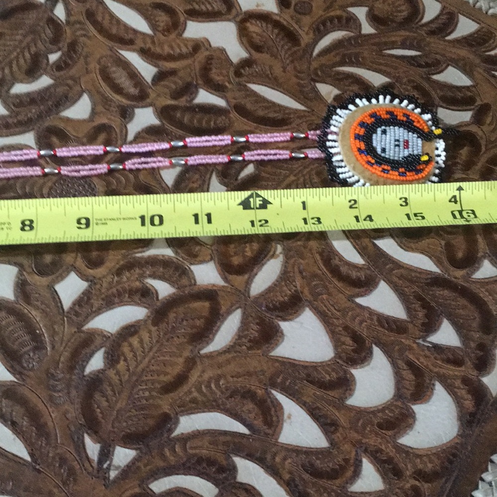 Vintage 70’s, Adorable hand beaded necklace. Native American Apache art. - Picture 5 of 5